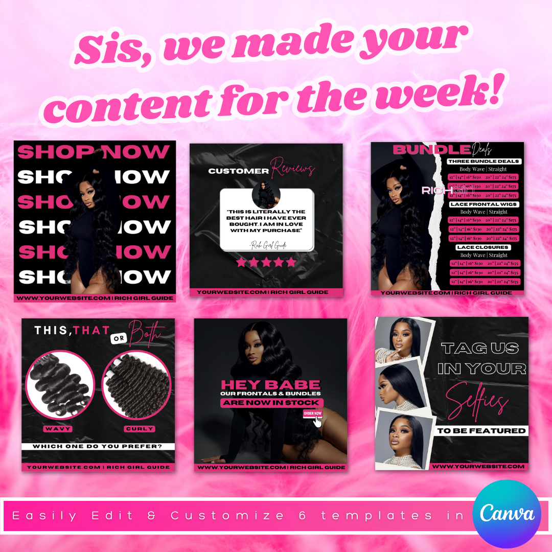 Customizable Canva Templates for Hair Bosses