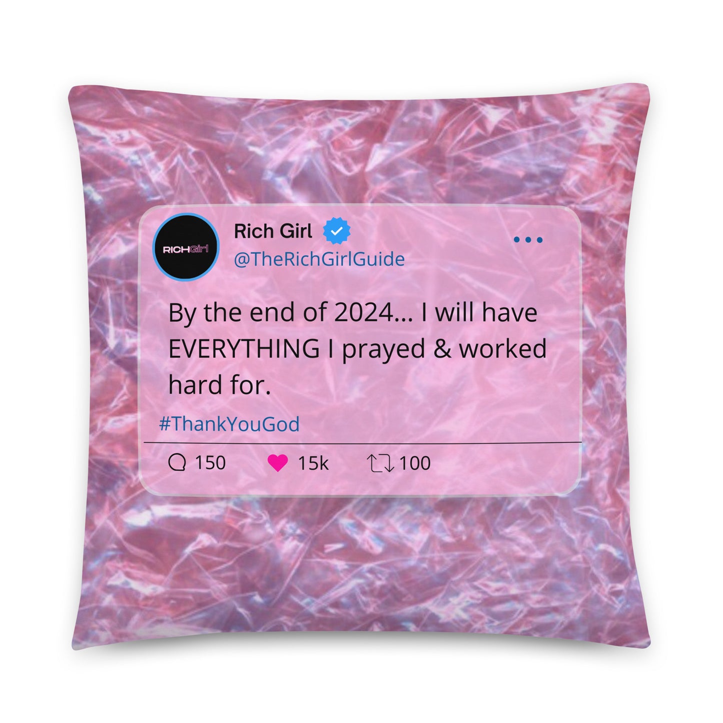 Rich Girl Affirmation Pillow