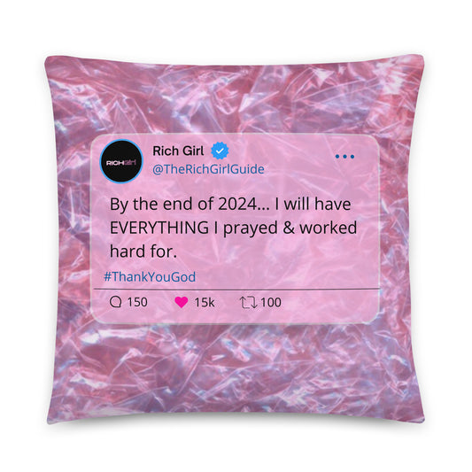 Rich Girl Affirmation Pillow